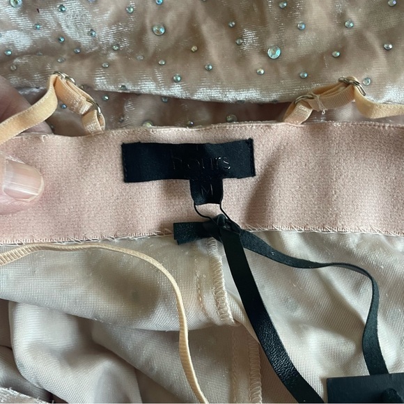 New! h:ours Janella Pant pink salmon color with sequins nwt  30735 - Picture 7 of 10